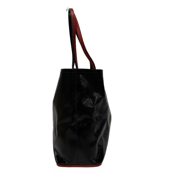 Auth CHRISTIAN LOUBOUTIN Cabata Small - Black Red Patent Leather Leather - Picture 13 of 15